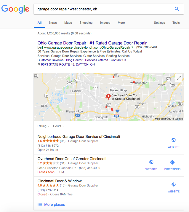 Google My Business Listing Example